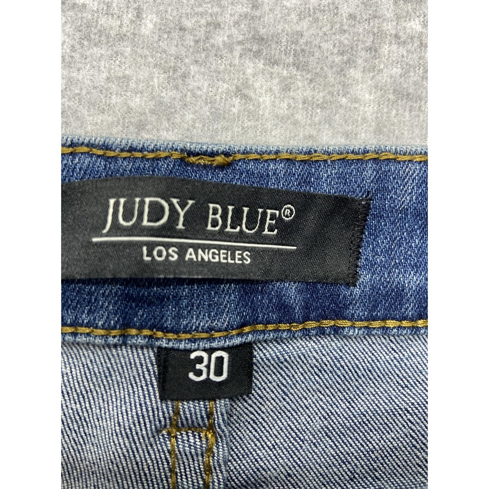 Judy Blue Jeans Womens 30 Relaxed Fit Distressed Ripped Denim Stretch Casual Pan - Picture 3 of 13